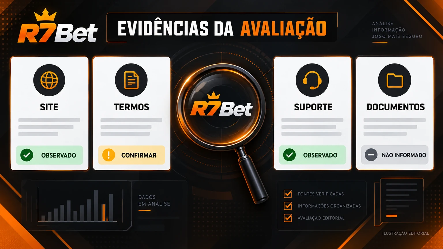 Comparação editorial entre evidências fortes, limitadas e insuficientes sobre a R7Bet