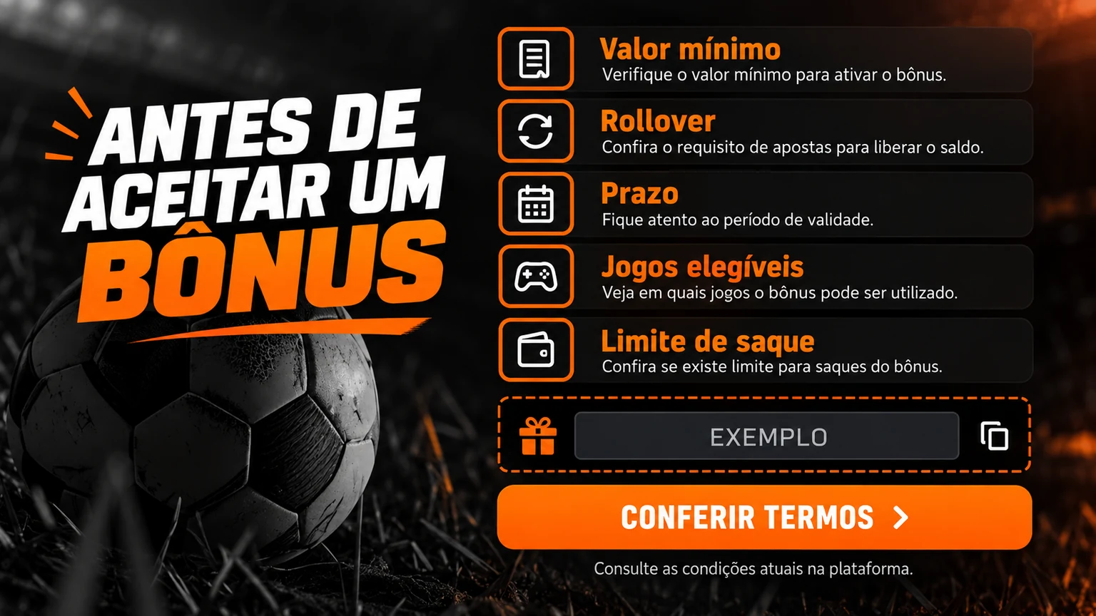 Checklist editorial dos termos de um bônus R7Bet